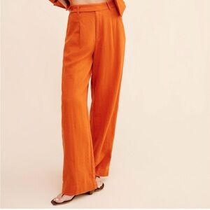 Madewell Terracotta Linen Pants